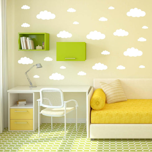 Big Clouds Wall Decals Removable DIY Large Vinyl Sticker Self Adhesive Wallpaper for Living Room Nursery Children Baby Kids Boys Girls Bedroom Dec...