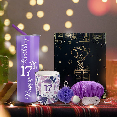 VeryMerryMakering 17th Birthday Tumbler, Gifts for Girl, Birthday Decorations, Party Supplies...