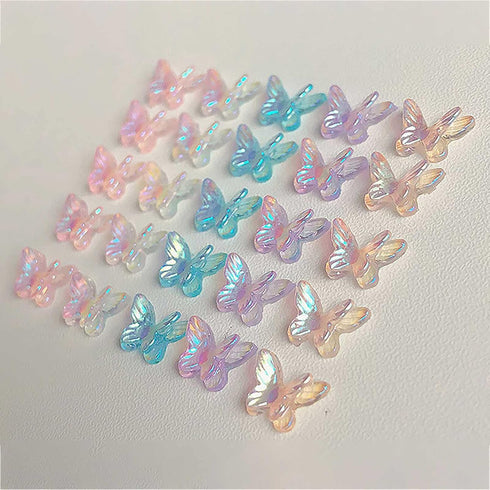 3D Butterflies Nail Art Charms, Maxleaf 200PCS Cute Nail Rhinestones Kit 3D Crystal Nail Butterflies Resin Nail Art Manicures Nail Accessories for...