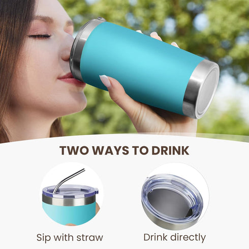 MEWAY 20oz Tumbler Cup Double Wall Vacuum Insulated Travel Mug Bulk, Stainless Steel Tumblers with Lid and Straw, Durable Powder Coated Coffee Cup...