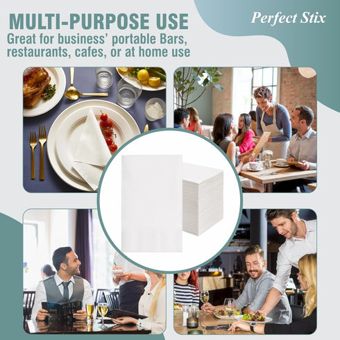 Bell Marque White Dinner Napkin-300 2-Ply White Dinner Napkins, 0.1" Height, 17" width, 15" Length (Pack of 300)...