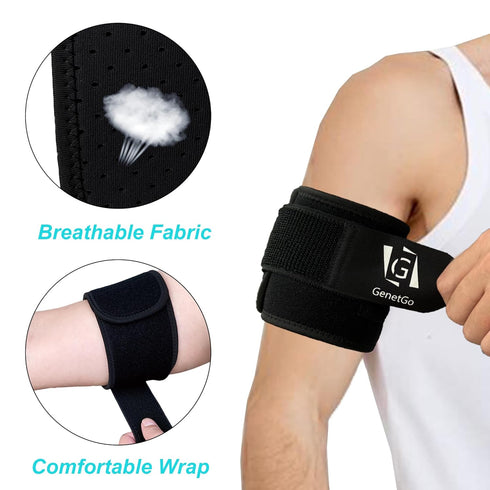 Bicep & Tricep Tendonitis Brace Compression Sleeve - Pain Relief for Bicep and Tricep Muscle Strains, Upper Arm Support (L/XL Width-4")...