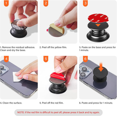 APPS2Car 10 Pack 3M Double Sided Adhesive Pads for Socket Mount Base Circle Adhesive Replacement VHB Sticky Tape for Phone Collapsible Grip & Stan...