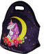 Violet Mist Cute Neoprene Lunch Bag Womens Insulated Lunch Bags Tote Black Unicorn Reusable Lunch Box Thermal Picnic Waterproof Lunch Handbag with...