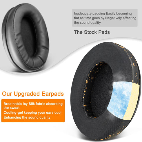 SOULWIT Cooling Gel Replacement Earpads for HyperX Cloud 1/2/Pro/Core/Alpha/Alpha S/Flight/Stinger/Mix/CloudX/CloudX Chat, Ear Pads Cushions with ...