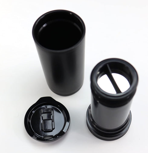 Iconikal Insulated Coffee Tumbler with Built-In French Press - 16 oz Black On-the-Go Coffee Maker - Brewer and Insulated Travel Mug with Closable ...
