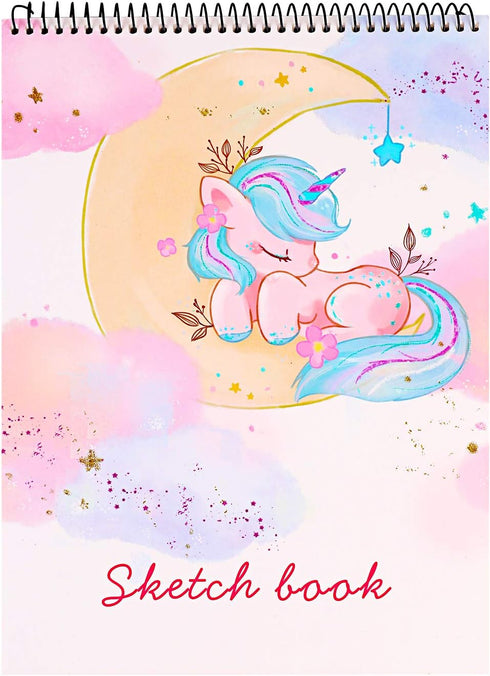 Sketch Book, 100 Pages (50 Sheets), Spiral Bound Artist Sketch Pad, Acid Free Drawing Paper for Drawing, Painting, Sketching or Doodling for Girls...