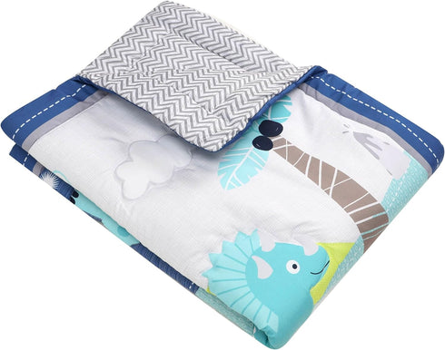 Dinosaurs Crib Quilt for Baby Boys and Girls | Microfiber Crib Comforter for Standard Size Crib | Super Soft Reversible Baby Quilted Blanket...