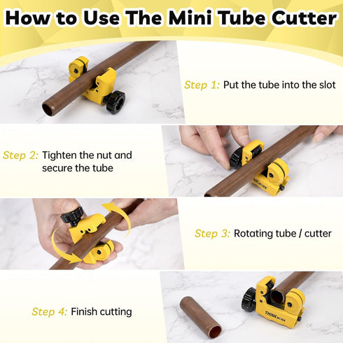 THINKWORK Plastic Pipe Cutter 0-35mm, PVC Pipe Cutter for PEX, PVC, PPR Plastic Hoses and Mini Tube Cutter 3-19mm, Sharp Copper Pipe Cutter for Cu...