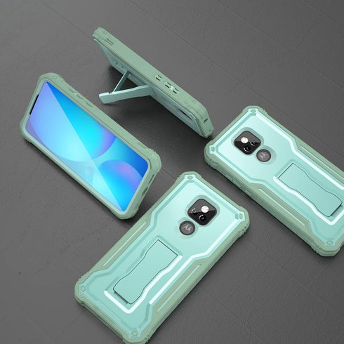 ExoGuard for Moto G Play 2021 Case, Rubber Shockproof Full-Body Cover Case Built-in Screen Protector and Kickstand Compatible with Moto G Play 202...