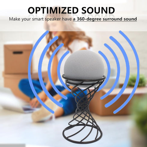 Smart Speaker Table Stand Decorative Holder for Echo Dot 3rd/4th/5th Gen, Echo 4th/5th Gen, Echo Glow, Apple Homepod Mini and Google Home Mini/Nes...
