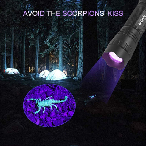 ULTRAFIRE 501B UV Flashlight Adjustable Focus 395nm Ultraviolet Black Light Mini Flashlight,Pet Urine Detector for Resin Curing, Dry Stain, Scorpi...
