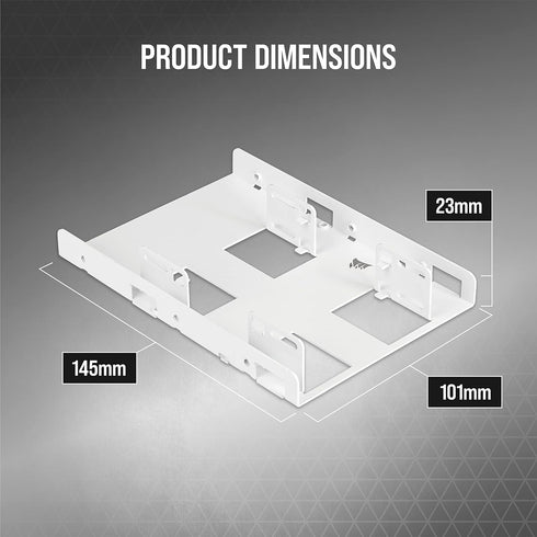 Corsair Dual SSD Mounting Bracket (3.5” Internal Drive Bay to 2.5", Easy Installation) White...
