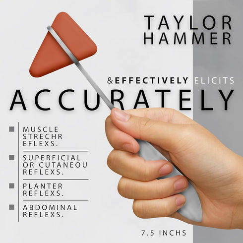 ASA TECHMED Premium 7 Piece Silver Diagnostic Kit - Taylor Hammer, Measuring Tape, Tuning Forks, Bandage Scissors, Pupil Gauge Penlight, Snellen E...