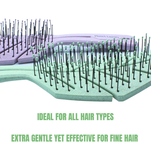 Eco-Friendly Hair Brush w/Extra Soft Bristles, Detangler Hairbrush, Vented, Wet and Dry Hair For Women, Kids, Curly, Straight, Fine Hair Brush (Sk...