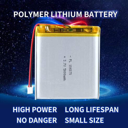 3.7V 5000mAh Battery 106070 Lithium Polymer Ion Rechargeable Li-ion Li-Po Battery with 2P PH 2.0mm Pitch Connector...