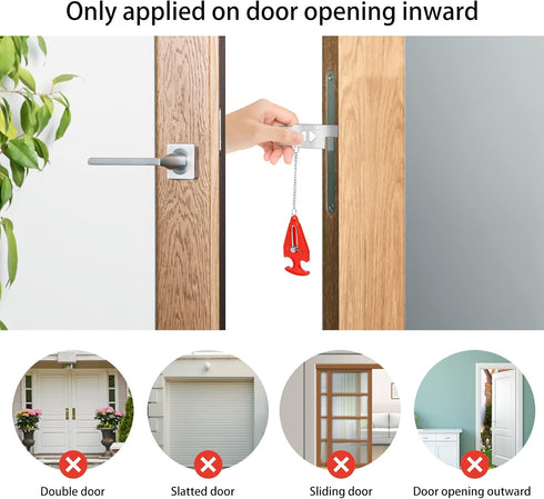 Portable Door Lock for Travel Door Lock Hotel Room Security Devices Apartment Jammer Additional Safety for Traveling Home College 2022 upgrade (Re...