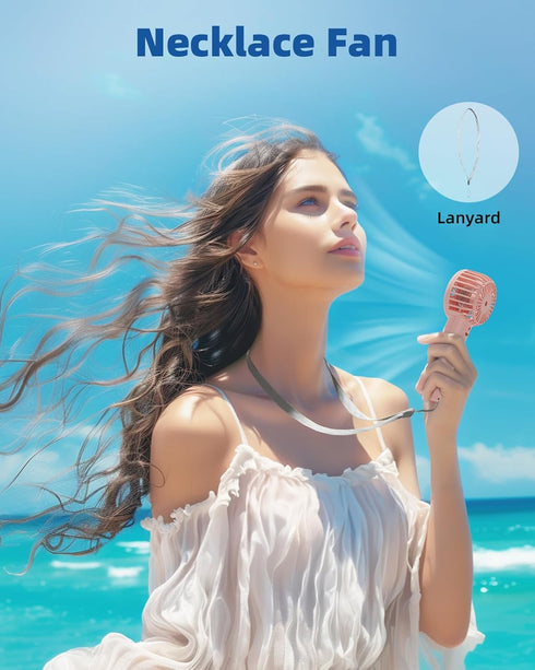 2Pack Mini Handheld Fan, Powerful Portable Fan 3 Speeds, USB Rechargeable Small Hand Fan, Personal Fan Battery Operated, Cute Makeup Eyelash Fan f...