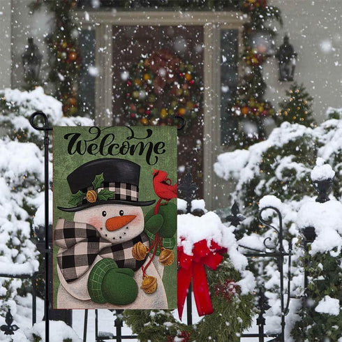 Christmas Welcome Garden Flag Floral Double Sided Vertical Rustic Farmhouse Yard Seasonal Holiday Outdoor Decor 12×18 Inch Y001...