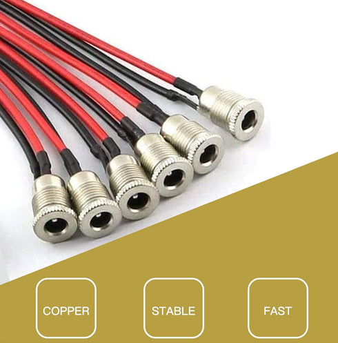 5.5 x 2.1 mm DC Power Jack Socket Threaded Female Panel Mount Connector Adapter with Dustproof Plug 6Pack...