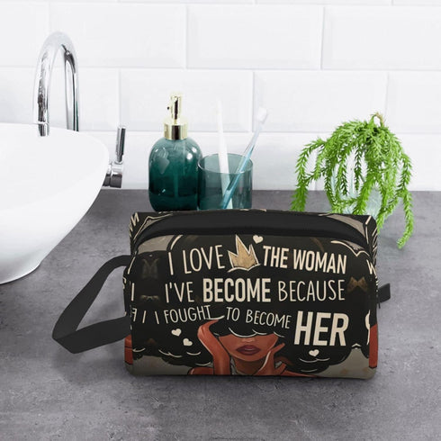 Makeup Bag for Women, Black Girl Stuff, Gifts for Black Women, Travel Size Products for Women, Sister Bags for Black Women, Black Women Makeup Bag...
