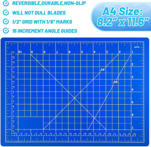 Anezus Exacto Knife Hobby Cutter with A4 Self Healing Cutting Mat Hobby Knife Set with 30 PCS Exacto Blades Precision Art Knife for Crafts Paper S...