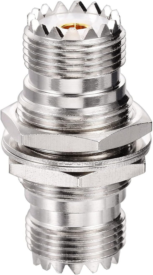 Superbat SO-239 Bulkhead Connector UHF Female Nut Bulkhead Panel Mount Connector, SO239 to SO 239 Adapter for J pole antenna 1/4 Wave antenna etc....