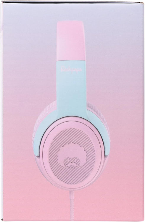 rockpapa Share 1 Kids Headphones Wired with Microphone & Share Port, 85dB/94dB Volume Limited, Cute Foldable Student Child Boys Girls Headphones f...