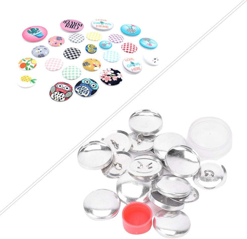 Self Cover Buttons, Craft Covered Button Kit, Buttons to Cover with Flat Backs, 10 Set Round Button Base, DIY Fabric Covered Button Kit, Size 20mm...