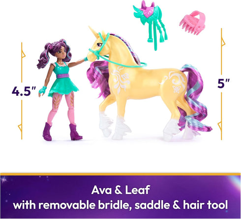 Unicorn Academy, Ava & Leaf Set with 2 Riding Accessories & Hair Styling Tool, Dolls & Unicorn Toys for Girls Ages 4 and up...