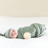 Baby Swaddle Receiving Blankets with Matching Beanie Set Newborn Nursery Swaddle Wrap for Baby Girls and Boys (Green)...