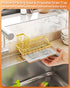 SWTYMIKI Sink Caddy Kitchen Sink Organizer with Detachable Brush Holder, Stainless Steel Sink Sponge Holder with Removable Drip Tray Sponge Caddy ...