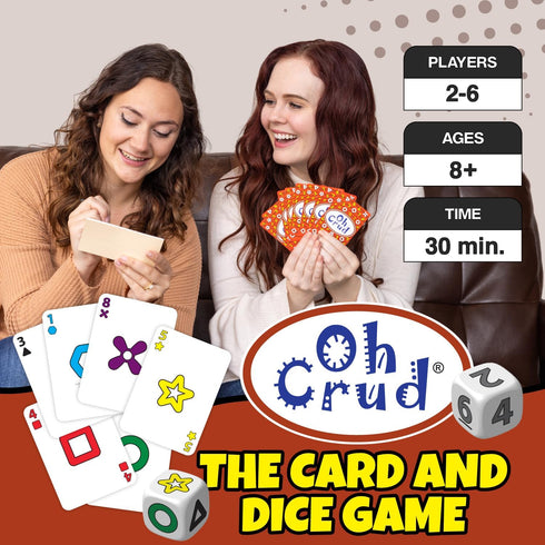 Oh Crud Card and Dice Game, Family Game for 2-6 Players, Adults, Teens, Kids, Easy-to-Learn, Strategy, Great for Friends and Families - Ghetti Gam...