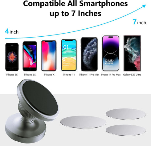 Dual Magnetic Phone Holder for Gym, Gym Magnet Phone Mount&Holder for Videos & Photos, Attaches to Any Metal Surface- Designed for All Phones, Sil...