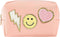 Preppy Patch Makeup Bag Leather Cosmetic Bag Small Makeup Pouch, Portable Waterproof Travel Toiletry Organizer,Cute Preppy Makeup Bag for Women Gi...