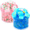 2 Packs Pink and Blue Crunchy Slime Kit for Girls,Non Sticky and Super Soft Sludge Jelly Cube Slime Toy,DIY Crystal Glue Boba Slime Party Favor fo...