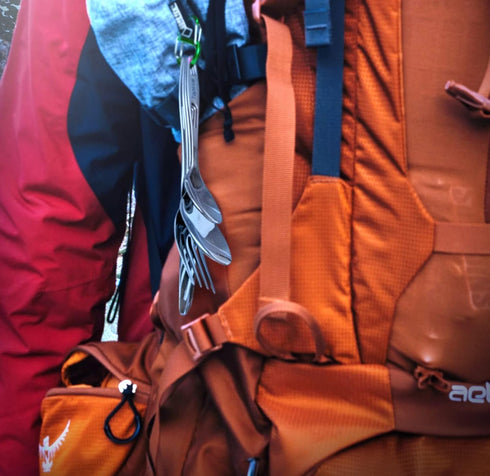 Tapirus Camp Utensils To Go | 6-piece Portable Set | Durable Stainless Steel | Light Weight Silverware With Waterproof Carrying Case | Ideal Equip...