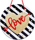 SICOHOME 10" Heart Wall Hanging Sign, Valentine's Day Decor, Red, Black, Neon, Round, Love Theme, Romantic Style, PVC Material, Wall/Ceiling/Windo...