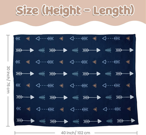 SANDJEST Baby Blanket for Boys with Double Layer Dotted Backing - Arrows Printed 30 x 40 Receiving Blankets Infant Newborn Toddler Gift for Baby S...