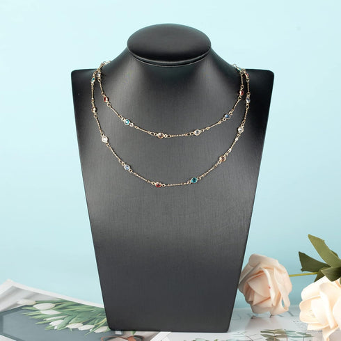 YOUBEIYEE 16.4 Feet Gold Plated Jewelry Chains Bulk Mixed Color Glass Bead Chains for Jewelry Making Women Necklace Anklet DIY Jewelry Supplies...