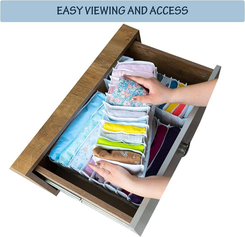 Drawer Organizer Baby Clothes, Drawer Dividers Organizers Clothes Storage Box for Baby Onesie, Underwear, Socks, Shirts, Accordion Drawer Organize...