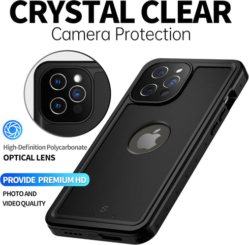 BEASTEK for iPhone 12 Pro Waterproof Case, NRE Series Shockproof Dustproof Underwater IP68 with Built-in Screen Protector Anti-Scratch Protective ...
