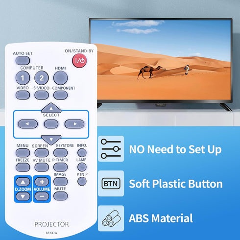 MXDA Replacement Remote Control Compatible for Panasonic Projector PT-VX400U PT-VW330U PT-VW330E PT-VW330EA...