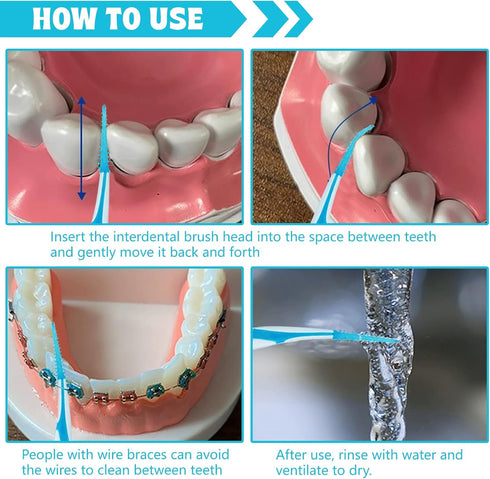 Portable Soft Silicone Interdental Brush Alignment Brush Corrective Interdental Brush Adaptive Interdental Brush for Cleaning Teeth Healthy Dispos...