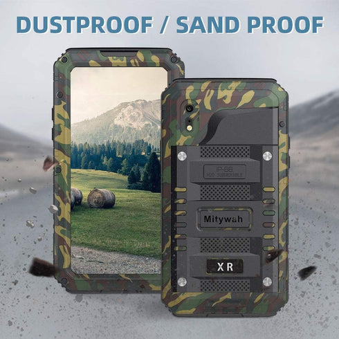 Mitywah Waterproof Case for iPhone XR, Heavy Duty Shockproof Case with Built-in Screen Protector, Full Body Underwater Protective Metal Case 6.1 i...