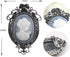 Gyn&Joy Vintage Inspired Cameo Victorian Lady Maiden Crystal Rhinestone Flower Brooch Pin BZ091...