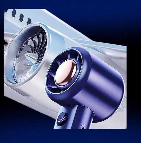 Portable Handheld Fan, Rechargeable, High Speed Turbo, 4 Speeds, Personal Mini Fan for Face, Men, Women and Kids, Dark Blue...