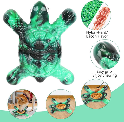 Dog Toys for Aggressive Chewers Indestructible Dog Toys for Large Dogs - Tough Dog Chew Toys for Medium/Large Dog Breed, Real Bacon, Nylon Bones T...