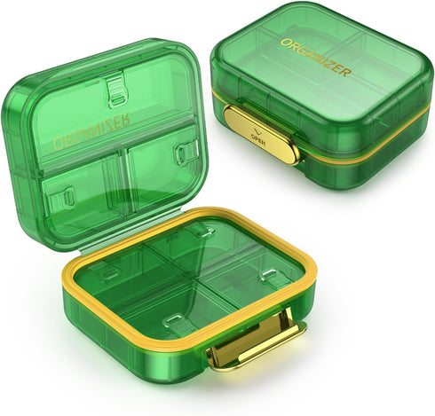 7 Compartment Travel Pill Box, Pill Organizer Moisture Proof Mini Pill Case, Small Pill Box for Pocket Purse, Daily Portable Medicine Vitamin Box,...