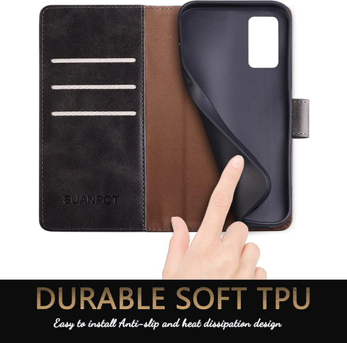 SUANPOT for Samsung Galaxy Note 20 5G 6.7" with RFID Blocking Leather Wallet case Credit Card Holder, Flip Folio Book Phone case Shockproof Cover ...